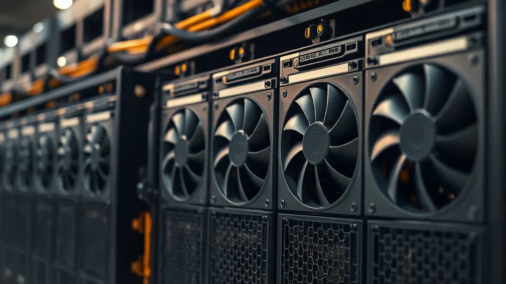 Close up of high performance GPU server for AI calculations,